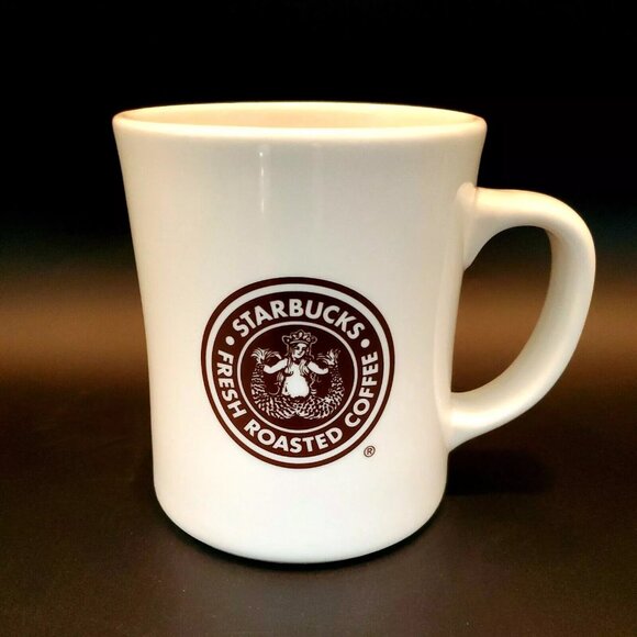 Starbucks 2008 Fresh Roasted. Dual Logo Brown & Green Mermaid Coffee Mug 16 oz. - Picture 8 of 12